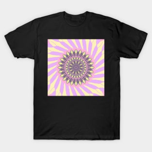 Mandala in grey, yellow and pink T-Shirt